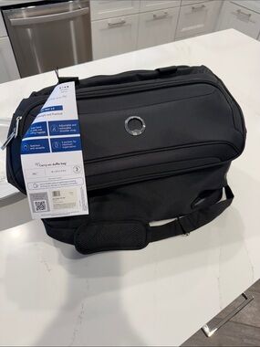Delsey Paris Black Carry-On Duffel with Padded Shoulder Strap Weekender Travel